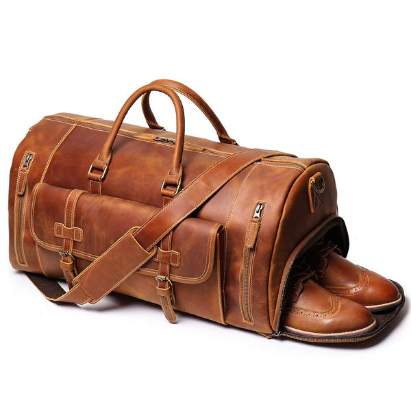 Full Grain Leather Duffle Bag - LO-24