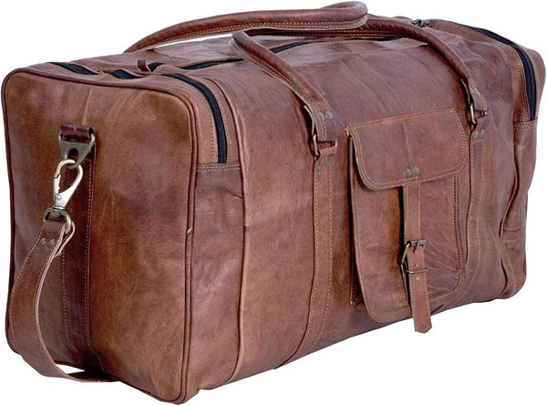 Vintage Leather Duffel Bag - Lo-13