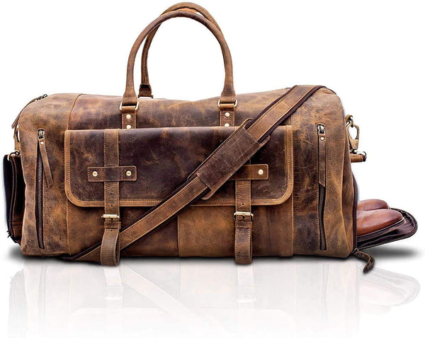 Full Grain Leather Duffle Bag - LO-28