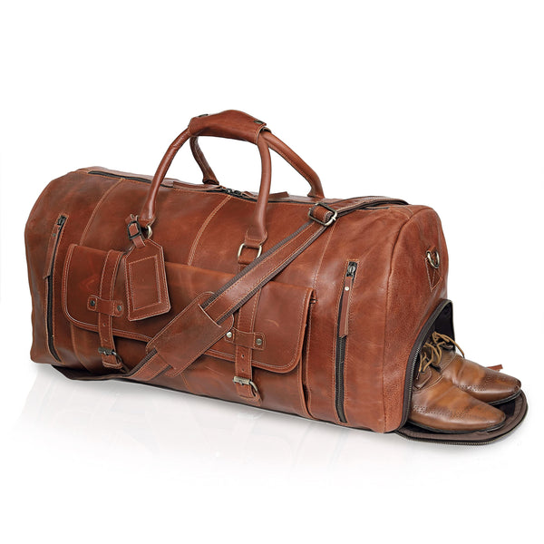 Full Grain Leather Duffle Bag - LO-25