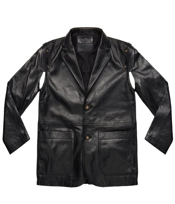 Detachable Leather Blazer