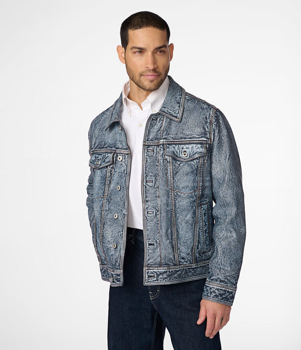 Chase Leather Jean Jacket