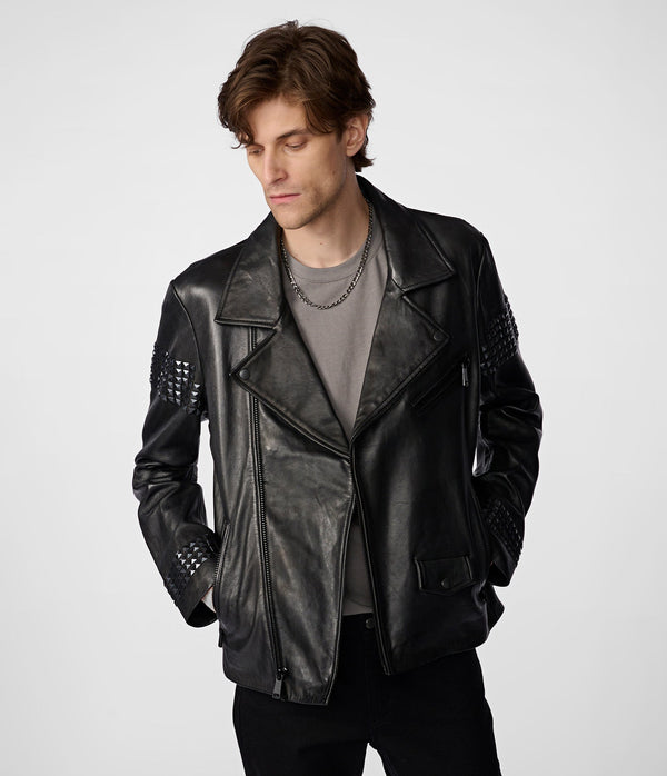 Morris Embellished Leather Moto Jacket