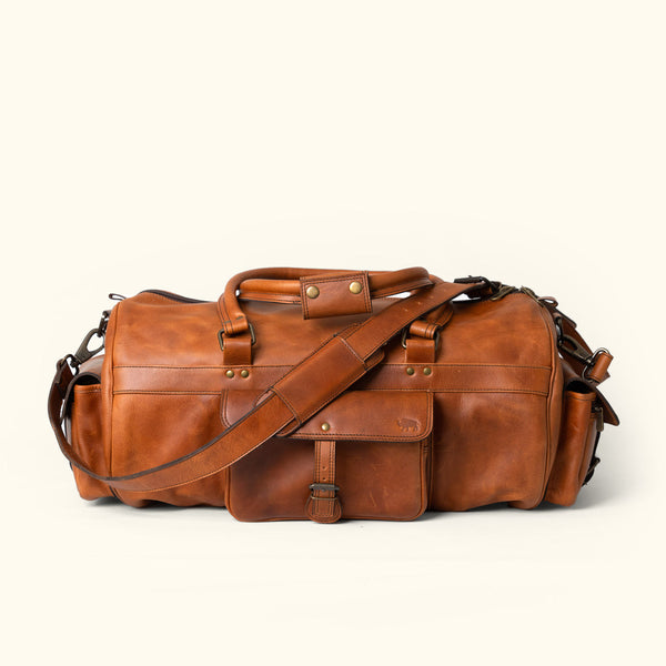 Roosevelt Buffalo Leather Duffle Bag | Amber Brown